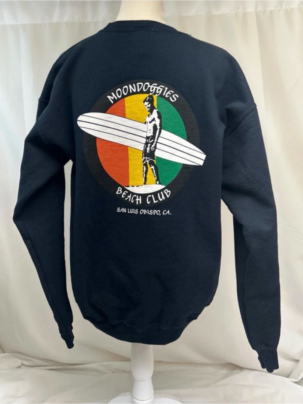 Moondoggies Beach Club Dark Navy Graphic Crewneck Size Medium